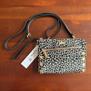Hammitt Nash Dapple Small Crossbody Wristlet Calf Hair black white - NEW